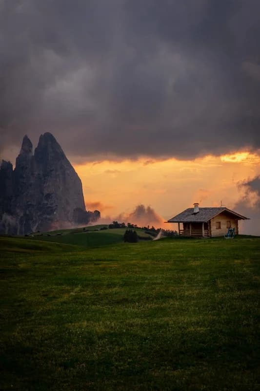Beautiful meadow in the Dolomites