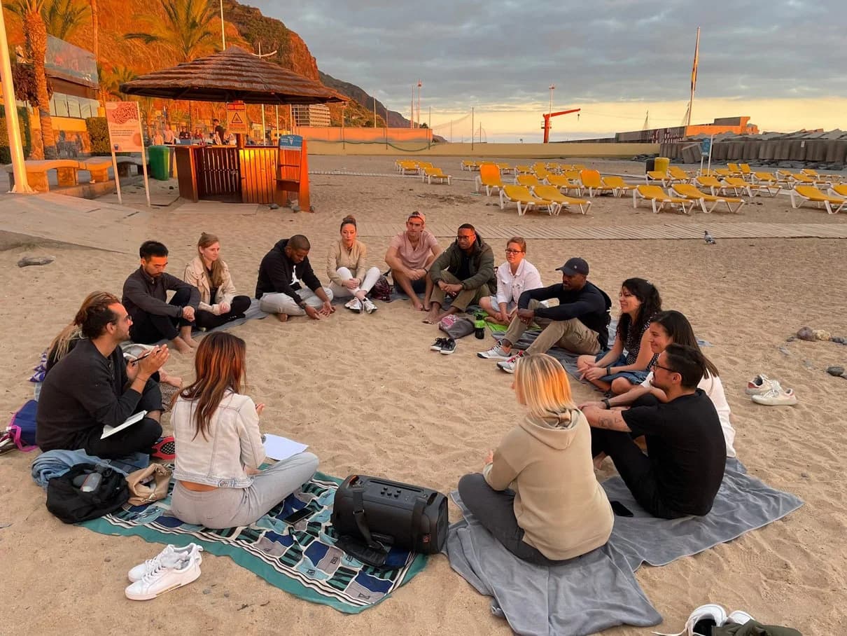 Fun group activity at one of Madeira’s nicest beaches with The Nomad Escape