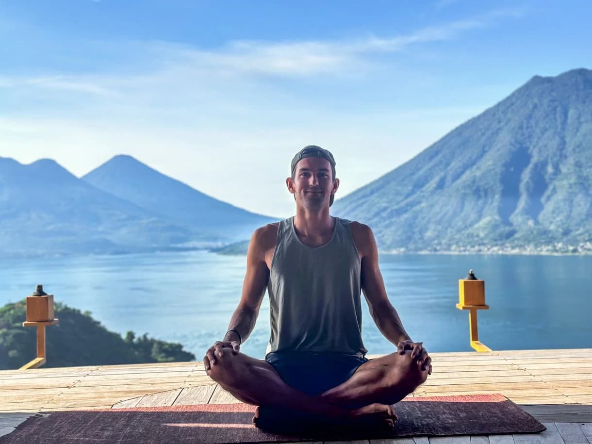Me doing yoga at Eagle’s Nest in San Marcos La Laguna