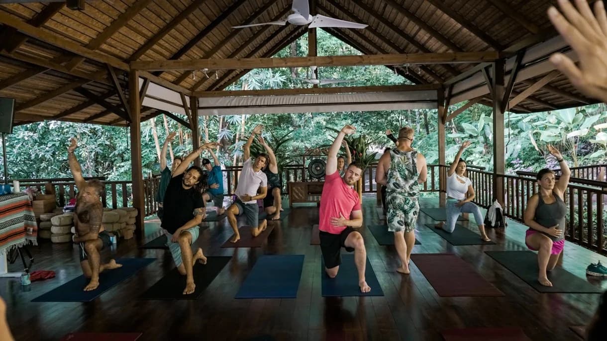 Me doing yoga at a retreat in the rainforest of Costa Rica